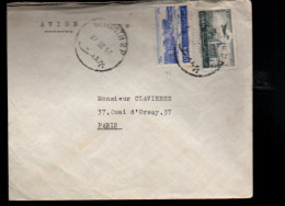 LIBAN AFFRANCHISSEMENT COMPOSE SUR LETTRE POUR LA FRANCE 1953 - Libano