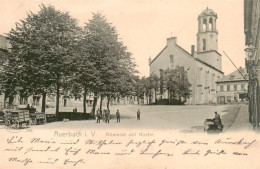 73940036 Auerbach__Vogtland Altmarkt Mit Kirche - Auerbach (Vogtland)