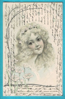 * Fantaisie - Fantasy - Fantasie (Enfant - Child - Kind) * (A. & M.B., Nr 216) Fleurs, Flowers, Fillette Art Nouveau - Portretten