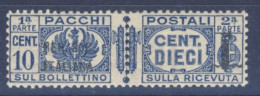 1944-Italia (MNH=**) Pacco Postale 10 C. Fascetto Cat.Sassone Euro 20 - Ungebraucht