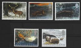 1992-Gran Bretagna (MNH=**) Serie 5 Valori Fauna Locale Pecore Volpe Cervo Uccel - Ungebraucht