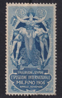 1906-Italia (NG=no Gum) Erinnofilo Ardesia Esposizione Internazionale Di Milano  - Erinnophilie