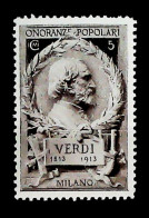 1913-Italia (MNH=**) Erinnofilo Onoranze Popolari A Verdi - Cinderellas