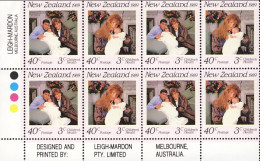 1989-Nuova Zelanda (MNH=**) S.3v.quartina "Famiglia Reale"bordo Di Foglio - Other & Unclassified