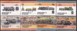 1984-Grenadine Di St.Vincent (MNH=**) S.8v."Locomotive" - St.Vincent E Grenadine