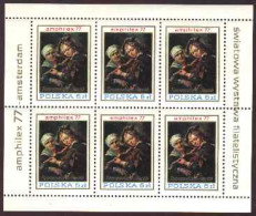 1977-Polonia (MNH=**) Foglietto 6v."Amphilex Mostra Filatelica,quadri"catalogo Y - Sonstige & Ohne Zuordnung