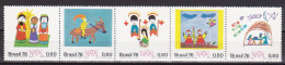 1976-Brasile (MNH=**) S.5v.in Striscia "Disegni Infantili" - Autres & Non Classés