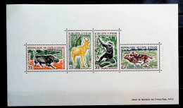 1969-Costa D'Avorio (MNH=**) Foglietto 4 Valori Scimmia Fenicottero Antilope - Costa De Marfil (1960-...)