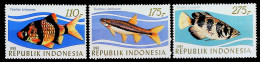 1983-Indonesia (MNH=**) Serie 3 Valori Pesci - Indonesië
