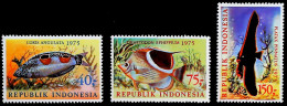 1975-Indonesia (MNH=**) Serie 3 Valori Pesci - Indonesia
