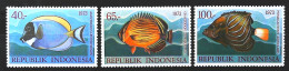 1973-Indonesia (MNH=**) Serie 3 Valori Pesci - Indonesien