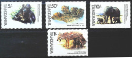 1982-Tanzania (MNH=**) Serie 4 Valori Elefante Leopardi Scimpanzé Cane Selvatico - Tanzanie