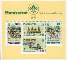 1979-Monserrato (MNH=**) Foglietto 4v."Boy Scout" - Montserrat