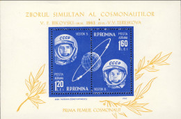 1963-Romania (MNH=**) Foglietto 2v."Voli Umani Nello Spazio"catalogo Euro 4,75 - Andere & Zonder Classificatie
