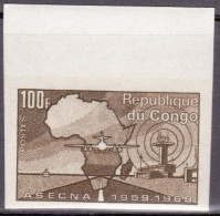 1969-Congo (MNH=**) S.1v.non Dentellato "decimo Anniversario Della Asecna"bordo  - Mint/hinged