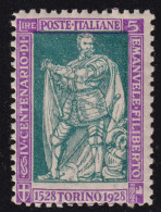 1928-Italia (MNH=**) L.5 Emanuele Filiberto (229) - Mint/hinged