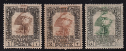 1921-Libia (MNH=**) 1c. + 2c. + 5c. Pittorica (21/3) - Libia