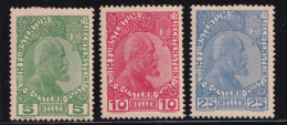 1912 LIECHTENSTEIN Effigie Giovanni II Carta Opaca Serie Completa (h.25 Oltremar - Used Stamps