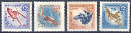 1959-Russia (MNH=**) Serie 4 Valori Elicottero, Subacqueo, Motociclista E Paraca - Otros & Sin Clasificación