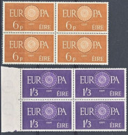 1960-Irlanda (MNH=**) S.2v."Europa Cept" In Quartina, L'alto Valore Con Bordo Di - Nuevos