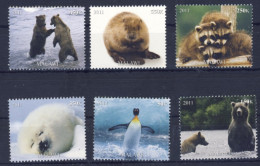 2011-Malawi (MNH=**) Serie 6 Valori Orsi,pinguino,marmotta,cucciolo Di Foca - Malawi (1964-...)