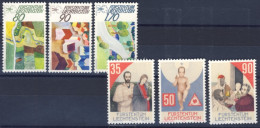 1988-Liechtenstein (MNH=**) 2 Serie 6 Valori Campagna Mondo Rurale,Natale - Nuovi