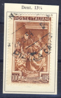 1950-Italia (O=used) L.100 Il Granoturco Dentellato 13,5 - 1946-60: Oblitérés