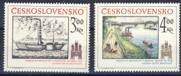 1982-Cecoslovacchia (MNH=**) Serie 2 Valori Battelli A Vapore - Other & Unclassified