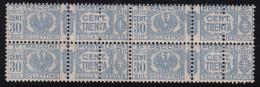 1927-Italia (MNH=**) Quartina Pacchi Postali 30 C. Con Doppia Dentellatura (PP.  - Ongebruikt