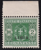 1934-Libia (MNH=**) Segnatasse L.2 Verde - Libië