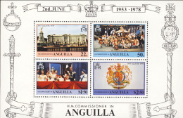 1978-Anguilla (MNH=**) Foglietto S.4v."25 Anniversario Incoronazione Regina Elis - Anguilla (1968-...)