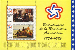 1976-Togo (MNH=**) Foglietto S.2v." Bicentenario Della Rivoluzione Americana" - Togo (1960-...)