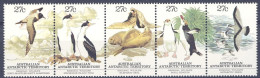 1983-Antartico Australiano (MNH=**) Striscia S.5v."Fauna Regionale" - Unused Stamps