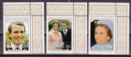 1973-Penrhyn (MNH=**) S.3v."Matrimonio Reale,principessa Anna Phillips" - Penrhyn