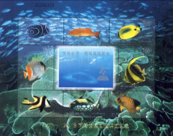 1998-Cina (MNH=**) Foglietto 8 Valori "Seafloor World Coral Reef Ornamental Fish - Ongebruikt