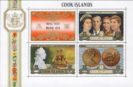 1970-Cook Islands (MNH=**) Foglietto S.4v."Visita Reali" - Islas Cook