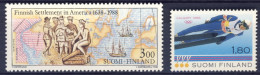 1988-Finlandia (MNH=**) 2 Valori Anniversario Colonia Finlandese In America, Oli - Otros & Sin Clasificación