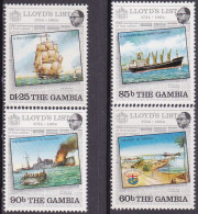 1984-Gambia (MNH=**) S.4v."anniversario Della Lista Del Lloyd" - Gambie (1965-...)