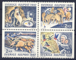 1987-Svezia (MNH=**) Serie 4 Valori Natale - Autres & Non Classés