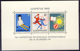 1969-Lussemburgo (MNH=**) Foglietto 3 Valori Es1000ma, I, I, Al Diposizione Fila - Autres & Non Classés