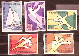 1968-Venezuela (MNH=**) Serie 5 Valori Olimpiade Messico - Venezuela