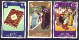 1972-Isole Vergini (MNH=**)s.3v."Queen Elizabeth II, Holy Bible" - British Virgin Islands