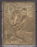 1968-Ajman (MNH=**) Francobollo Oro 7r. "Olimpiade Invernale Grenoble" - Adschman