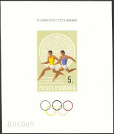 1968-Romania (MNH=**) Foglietto 1v. Non Dentellato "Olimpiadi Messico 1968" - Otros & Sin Clasificación