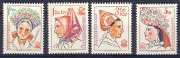 1977-Cecoslovacchia (MNH=**) Serie 4 Valori Copricapi Femminili - Andere & Zonder Classificatie