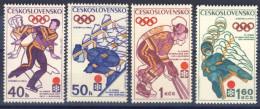 1972-Cecoslovacchia (MNH=**) Serie 4 Valori Olimpiadi Sapporo - Autres & Non Classés