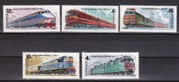 1982-Russia (MNH=**) S.5v."Treni" - Altri & Non Classificati