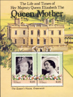 1985-Niutao Tuvalu (MNH=**) Foglietto S.2v."Anniversary Of The Queen Mother" - Tuvalu (fr. Elliceinseln)