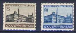 1954-Italia (MNH=**) Serie 2 Valori Patto Atlantico Con Parte Di Filigrana Lette - 1946-60: Ungebraucht