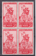 1954-Italia (MNH=**) Quartina L.25 Pinocchio - 1946-60: Mint/hinged